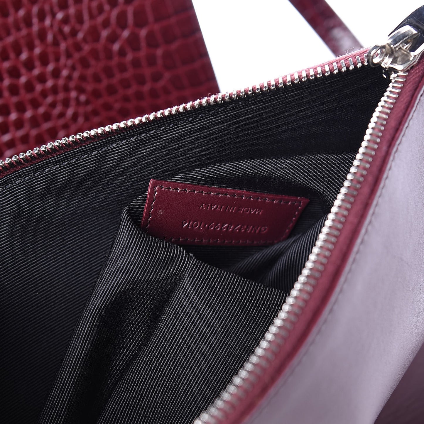 Calfskin Crocodile Embossed Small Sac de Jour Wine