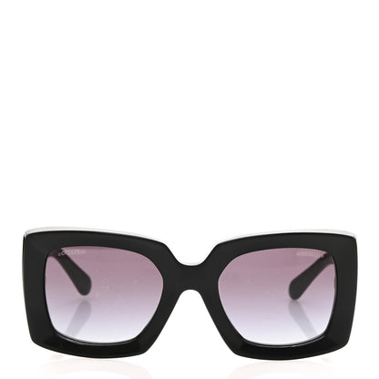 Chanel Acetate Rectangle Sunglasses 5435-A Black 2 of 8