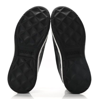 Chanel Velvet Calfskin Mixed Fibers CC Sneakers 36.5 Black 10 of 14