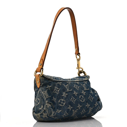 Louis Vuitton Monogram Denim Mini Pleaty Blue 3 of 9