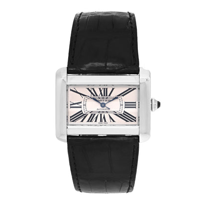 Cartier Stainless Steel Alligator 38mm Tank Divan Automatic Watch 1 of 5