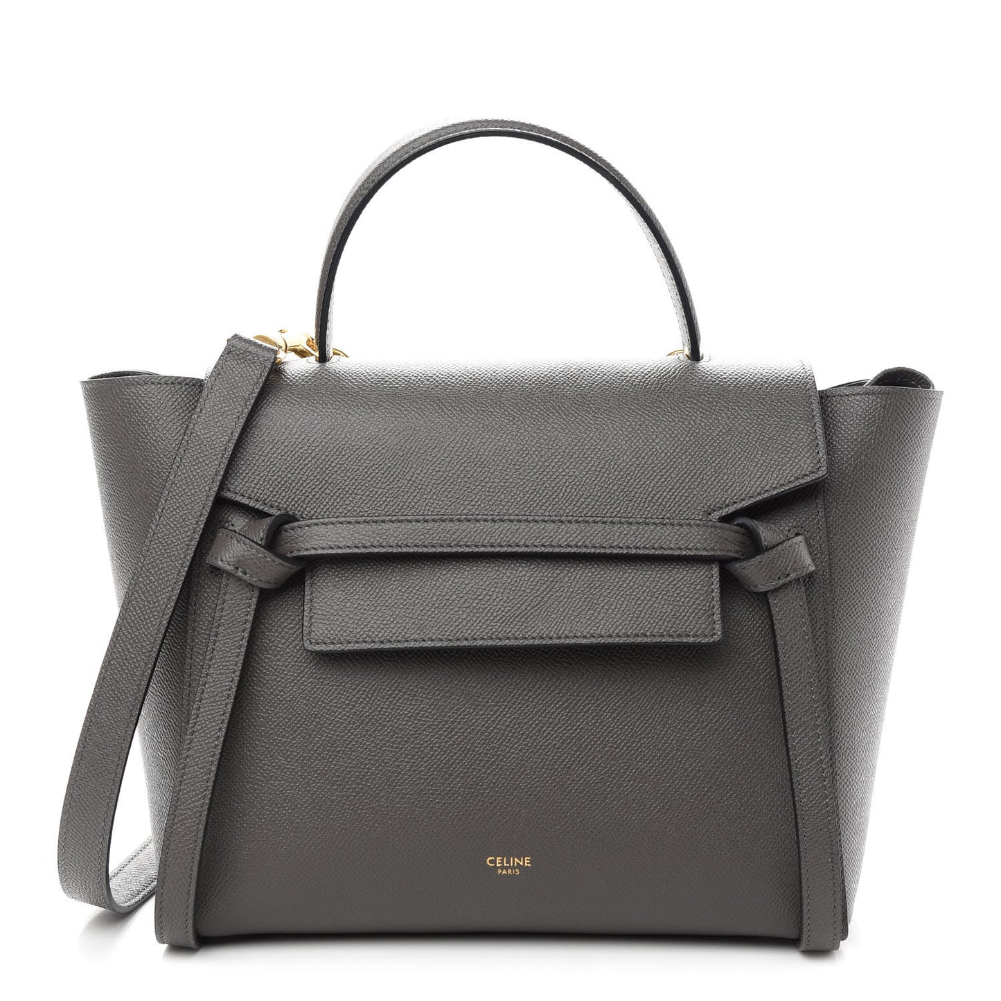 Grained Calfskin Micro Belt Bag Grey