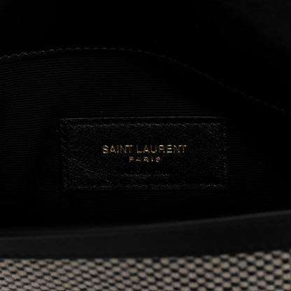 Saint Laurent Canvas Uptown Pouch Black White 8 of 10