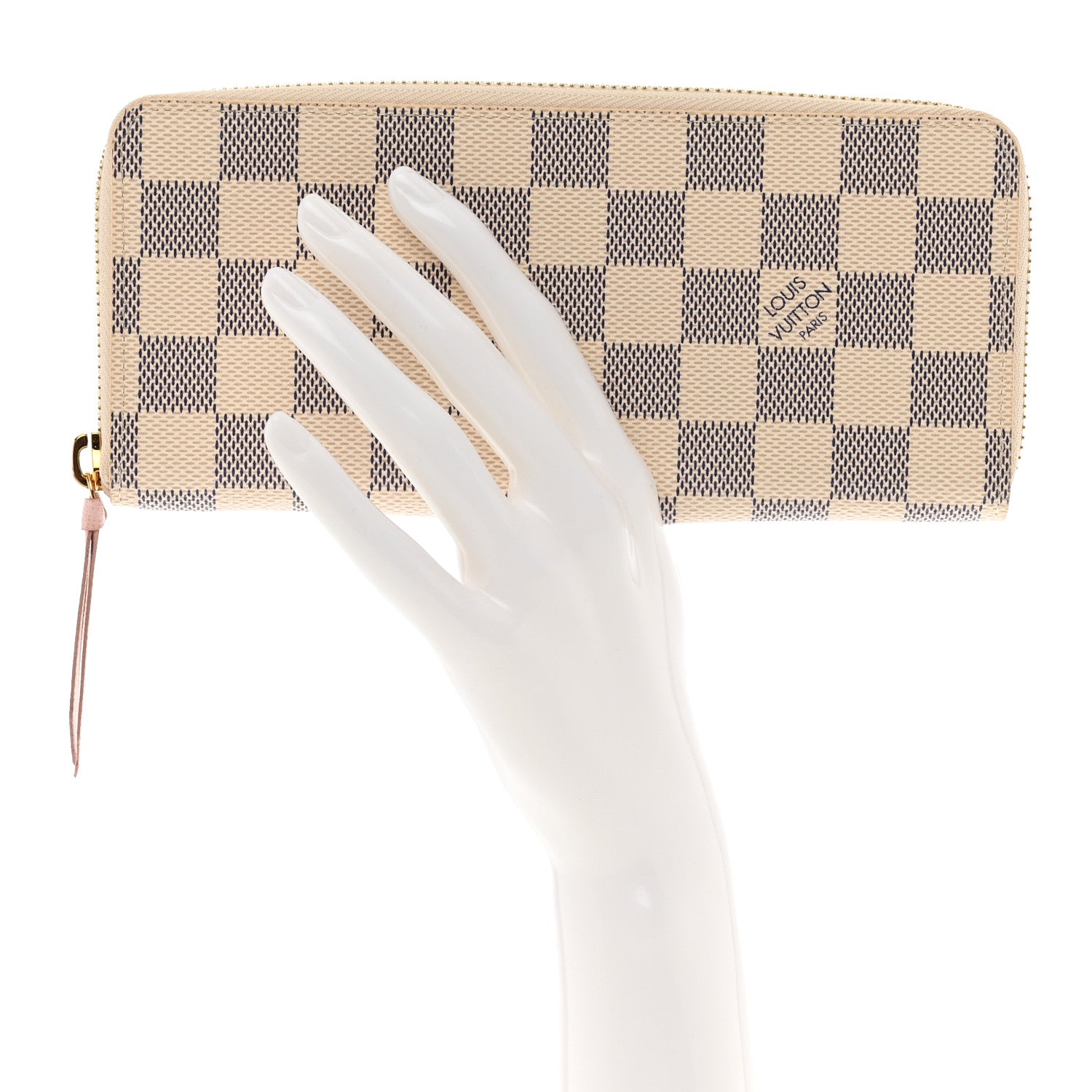 Louis Vuitton Damier Azur Clemence Wallet Rose Ballerine 2 of 7
