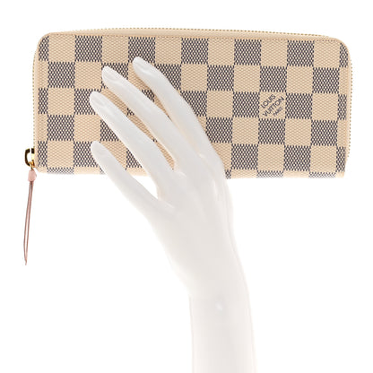 Louis Vuitton Damier Azur Clemence Wallet Rose Ballerine 2 of 7