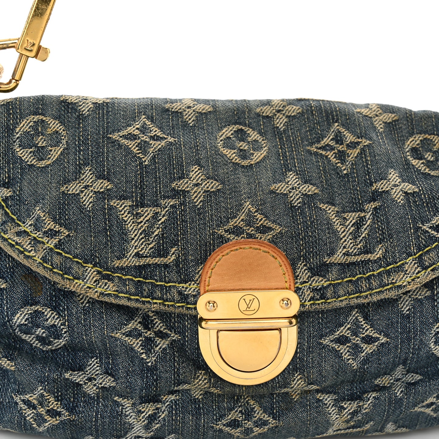 Monogram Denim Mini Pleaty Blue