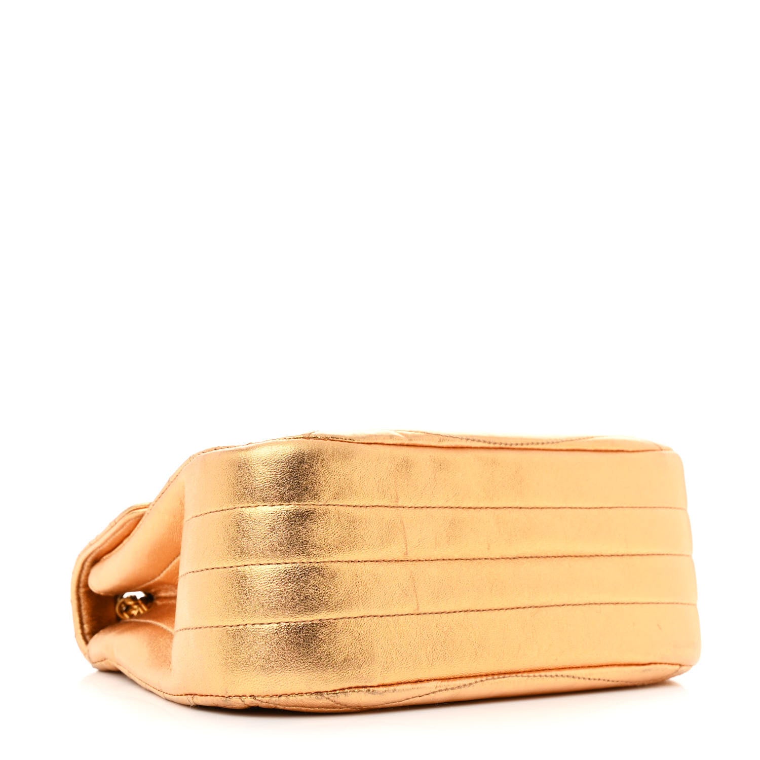 Chanel Metallic Lambskin Quilted Envelope Single Flap Gold 4 of 12