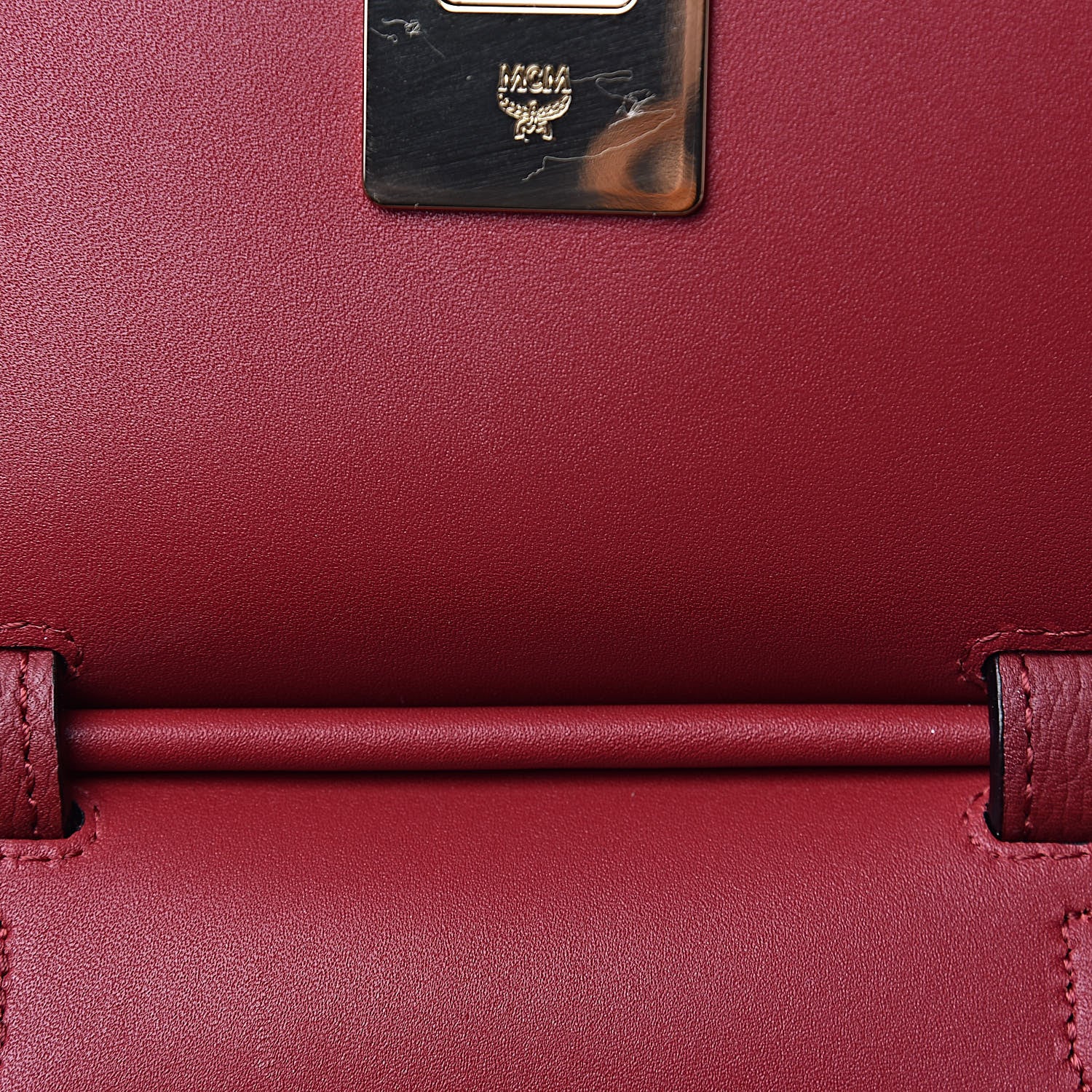 MCM Grained Calfskin Milla Convertible Backpack Scooter Red 8 of 12