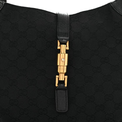 Gucci Monogram Piston Lock Jackie O Hobo Black 8 of 10