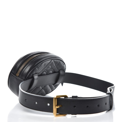 Gucci Calfskin Matelasse GG Marmont Belt Bag 85 34 Black 3 of 12