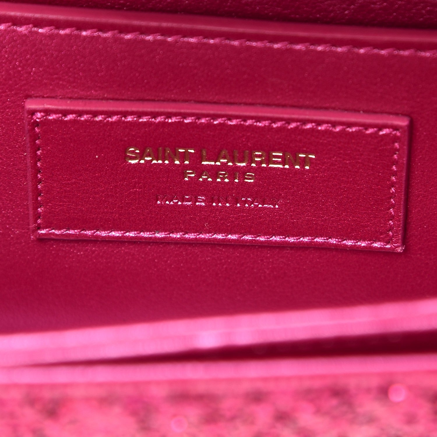 Saint Laurent Glitter Small Lulu Bunny Satchel Fuchsia Red 6 of 7