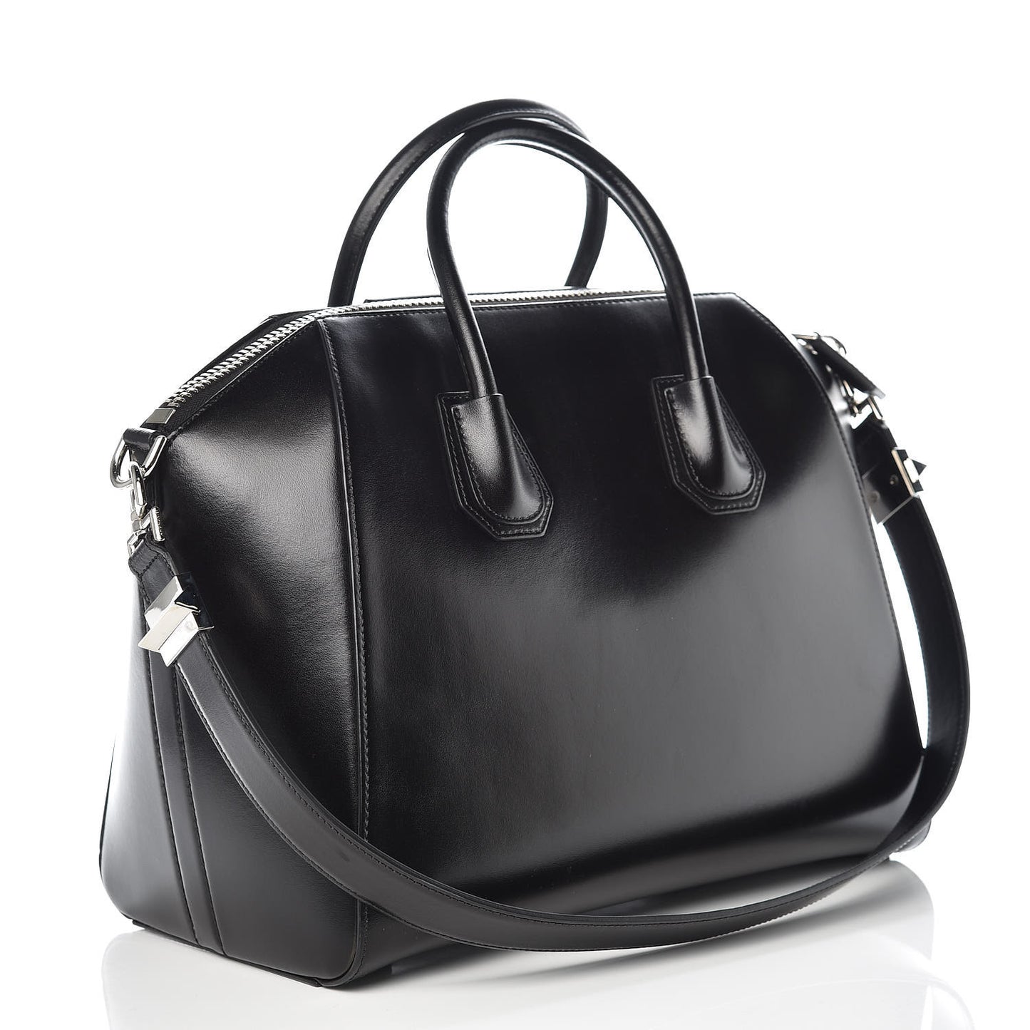 Shiny Lord Calfskin Medium Antigona Black