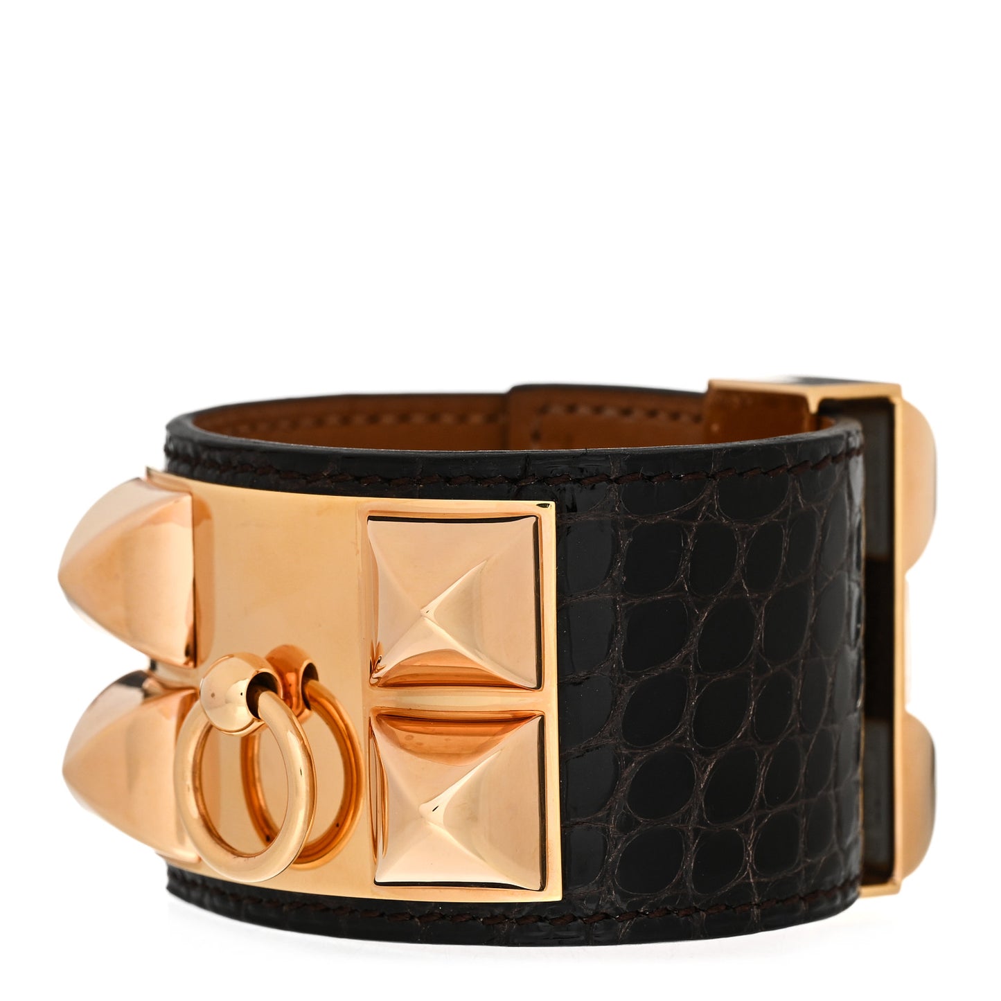 Shiny Alligator Collier de Chien CDC Bracelet XS Havane