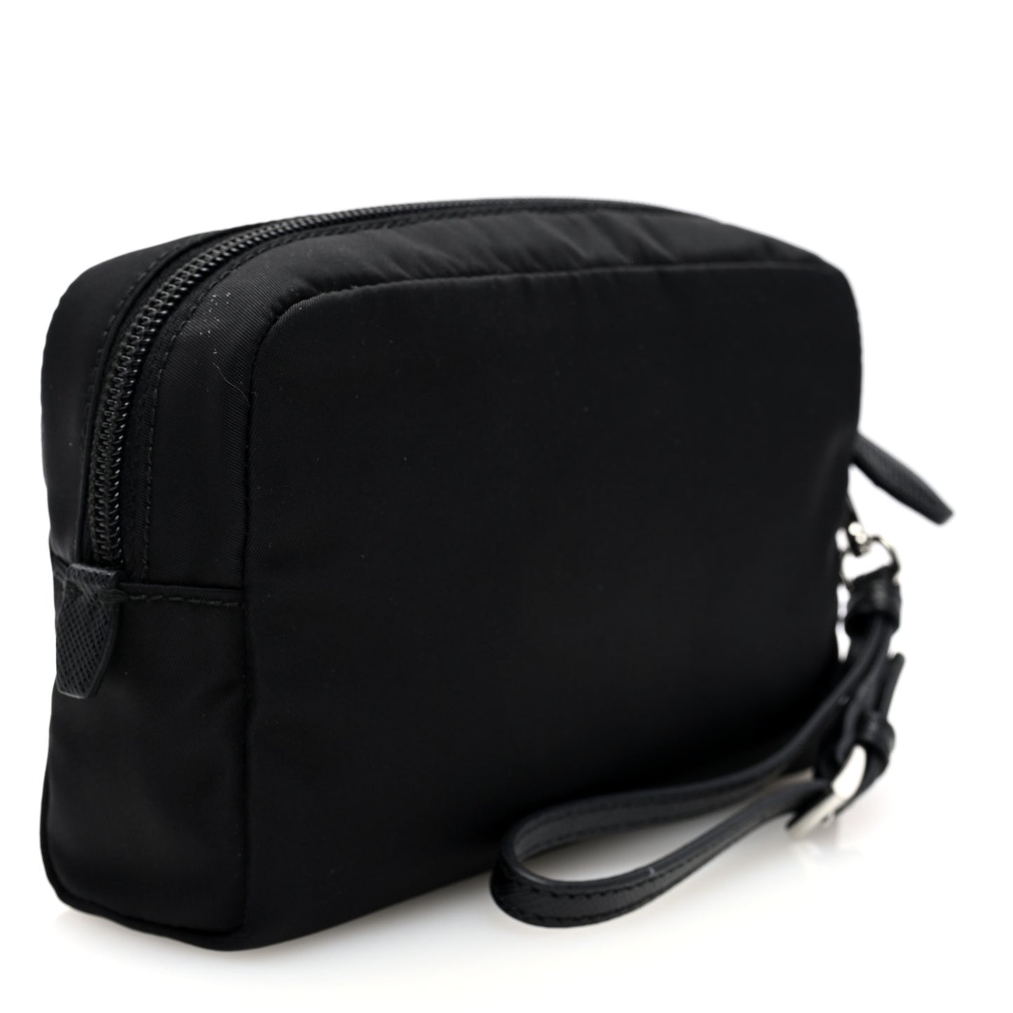 Re-Nylon Vela Saffiano Wristlet Black