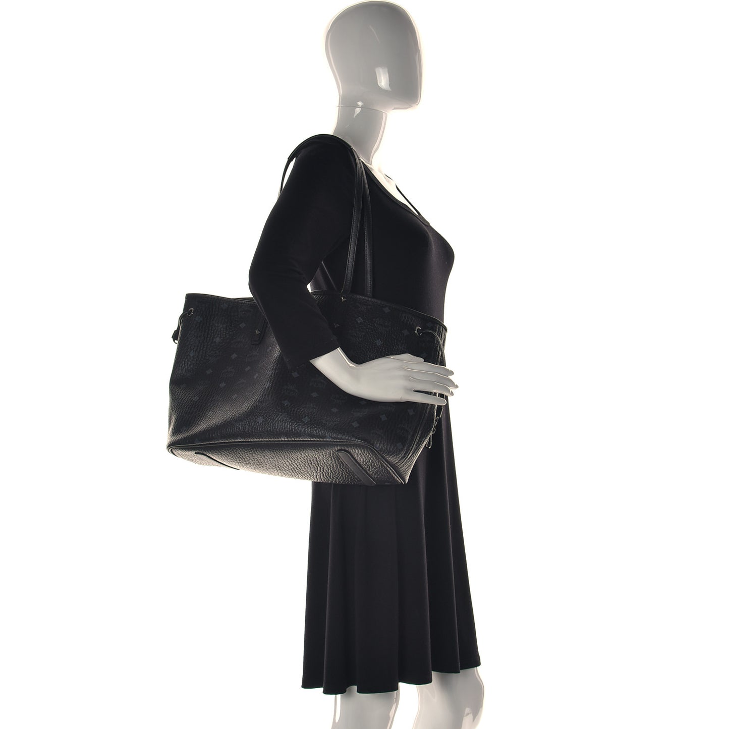 Visetos Medium Reversible Shopper Tote Black