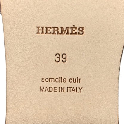 Hermes Box Calfskin Oran Sandals 39 Gold 8 of 8