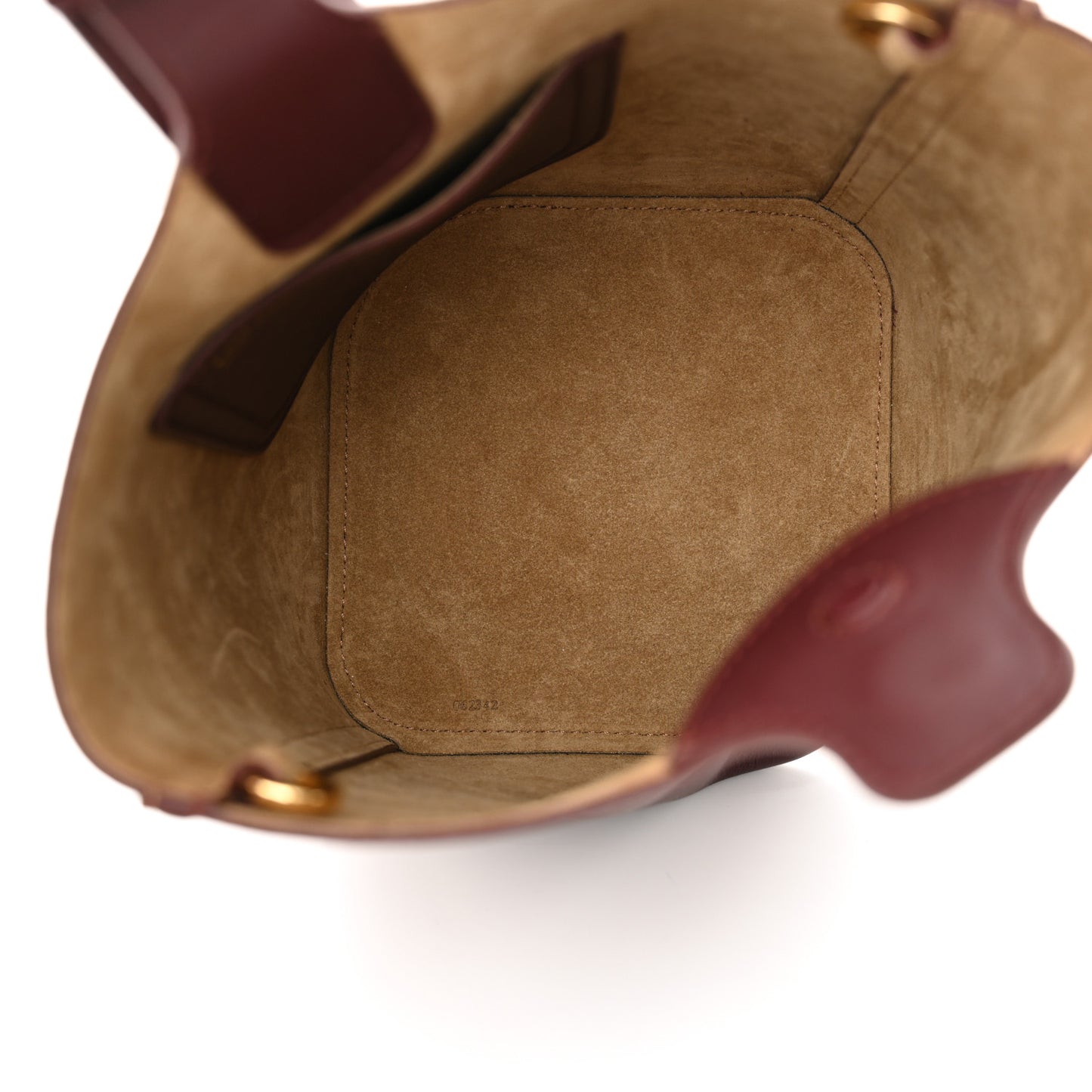 Calfskin Mini Pebble Bucket Bag Dark Burgundy