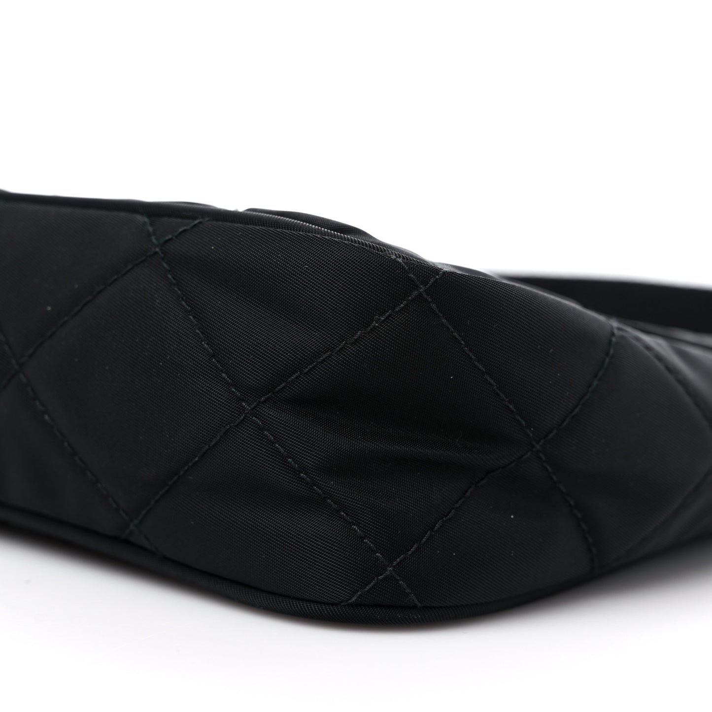 Tessuto Nylon Stitched Shoulder Bag Black