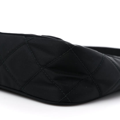 Prada Tessuto Nylon Stitched Shoulder Bag Black 8 of 9