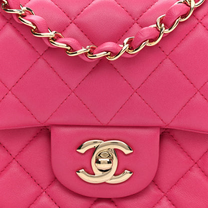 Chanel Lambskin Quilted Mini Rectangular Flap Fuchsia 11 of 11