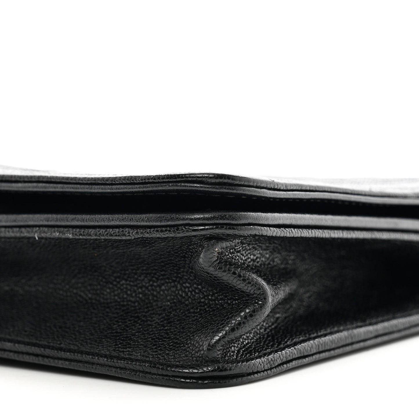 Caviar Chevron Quilted Boy Wallet On Chain WOC Black