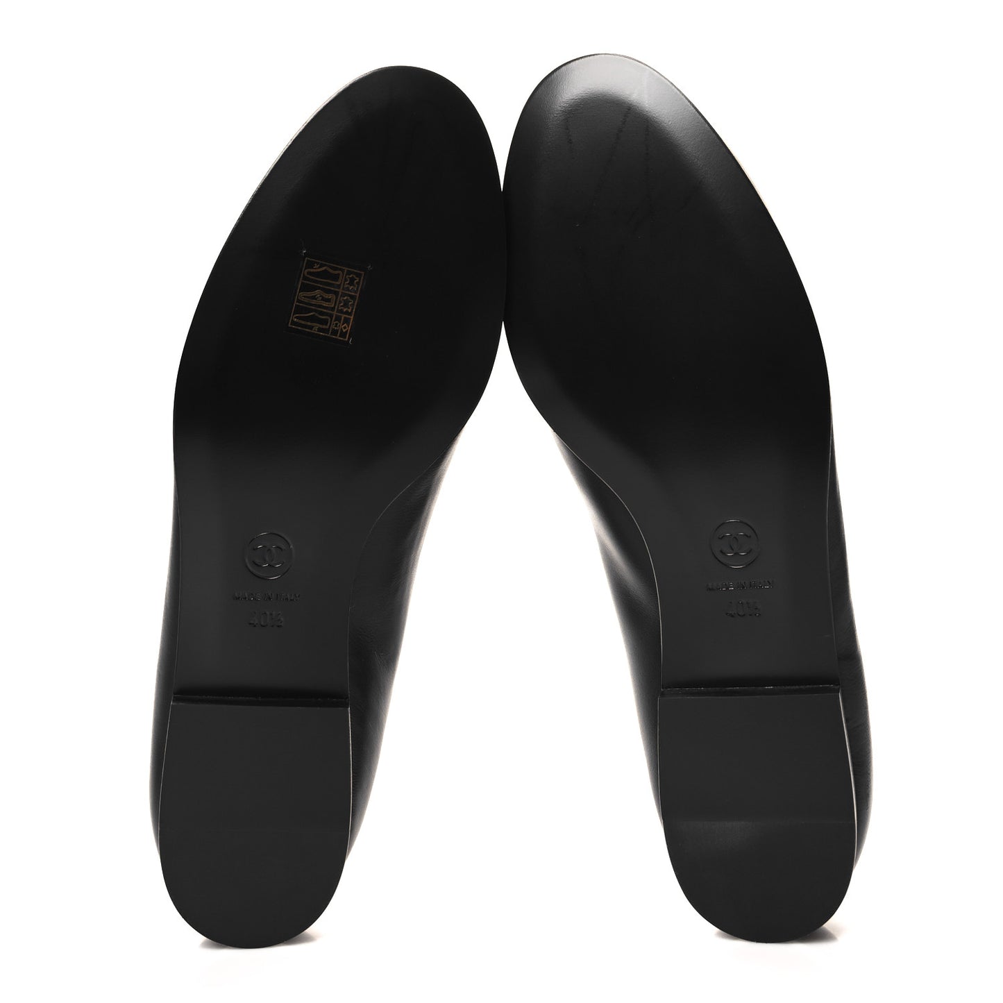 Lambskin Enamel CC Moccasin Loafers 40.5 Black