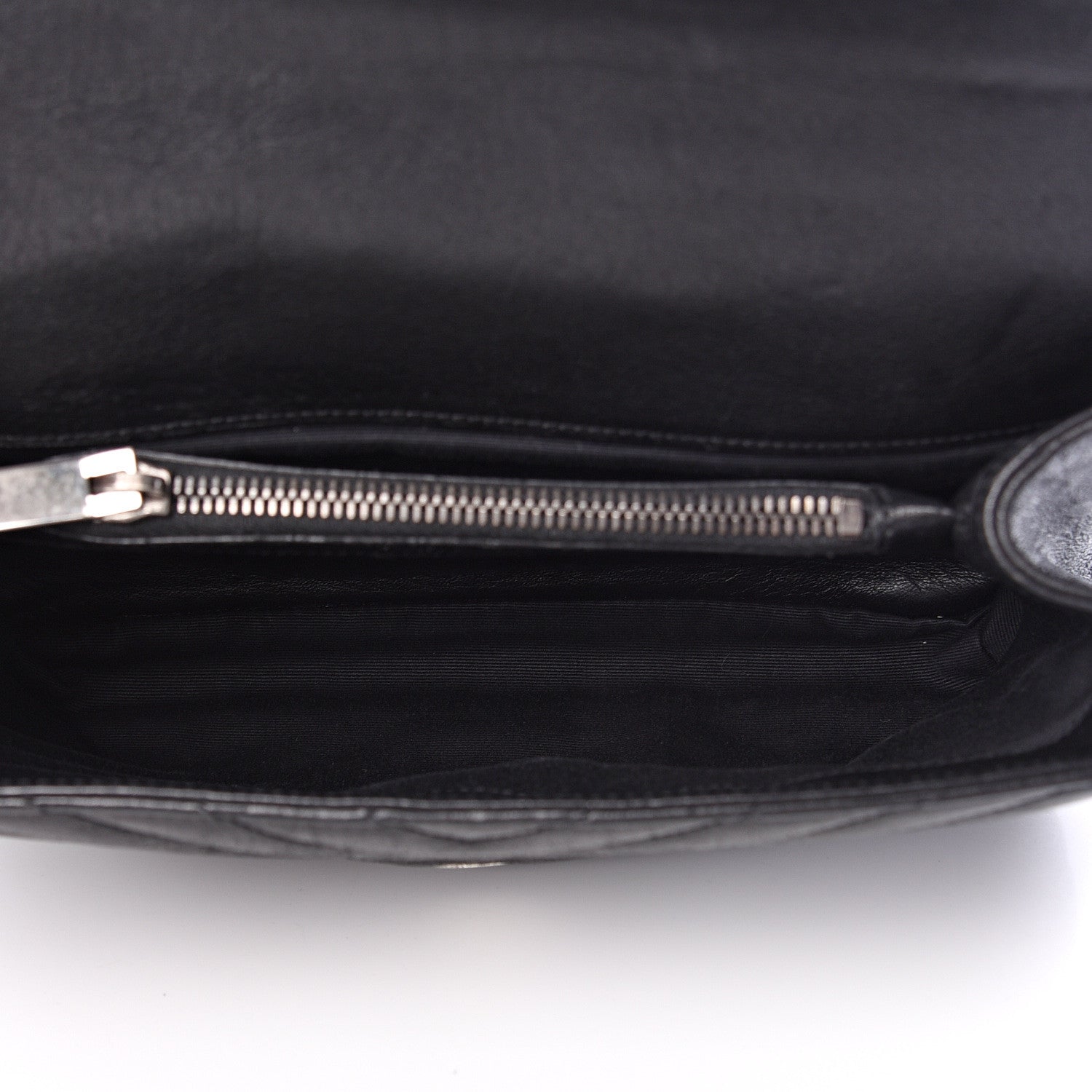 Saint Laurent Sheepskin Matelasse Chevron Monogram Medium College Bag Black 4 of 12