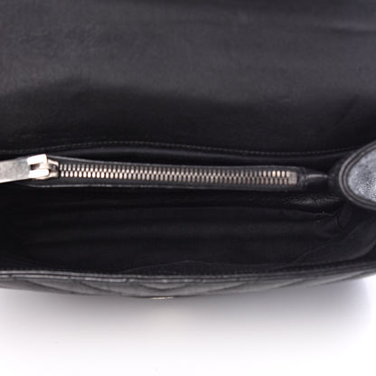 Saint Laurent Sheepskin Matelasse Chevron Monogram Medium College Bag Black 4 of 12
