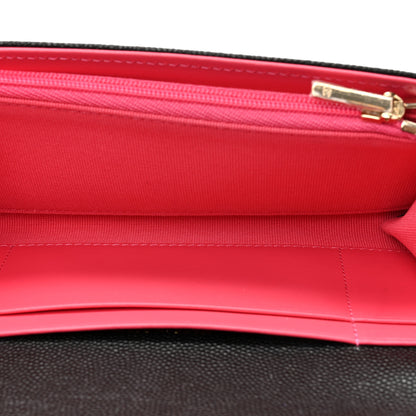 Chanel Caviar Metal Perforated Quilted CC Flap Wallet Black 5 of 9