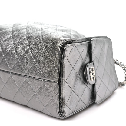 Chanel Metallic Caviar Quilted Small Chanel 25 Handbag Silver 10 of 10