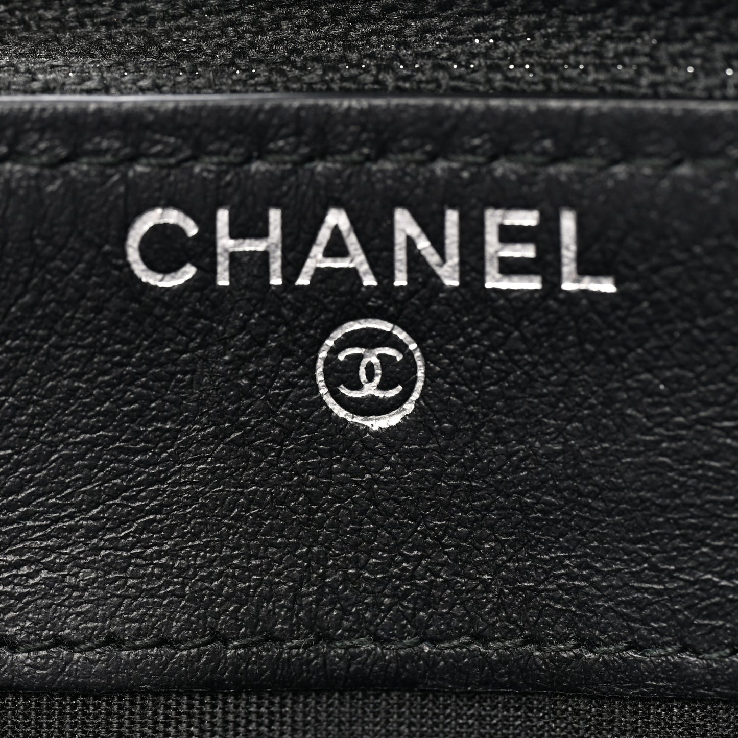 Caviar Chevron Quilted Zip Around Boy Wallet Black