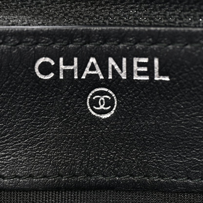 Chanel Caviar Chevron Quilted Zip Around Boy Wallet Black 6 of 9