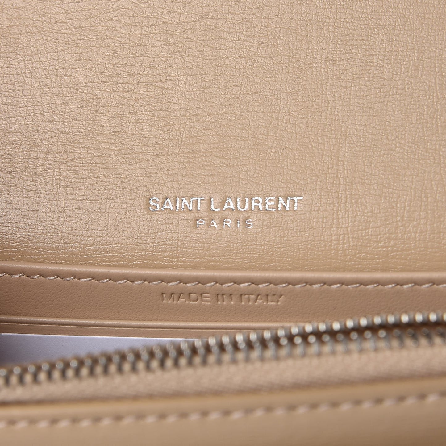 Calfskin Monogram Sunset Chain Wallet Nude Powder