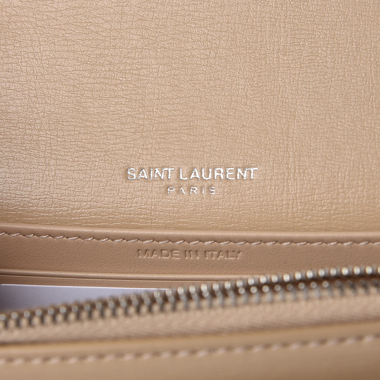 Saint Laurent Calfskin Monogram Sunset Chain Wallet Nude Powder 6 of 6