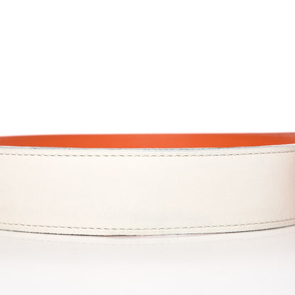 Hermes Swift Epsom 32mm H Belt 90 Orange White 7 of 8