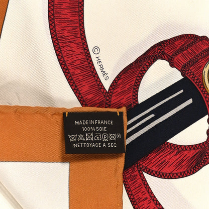Hermes Silk Eperon D'Or Forever Scarf 90 Caramel Creme Or 3 of 3