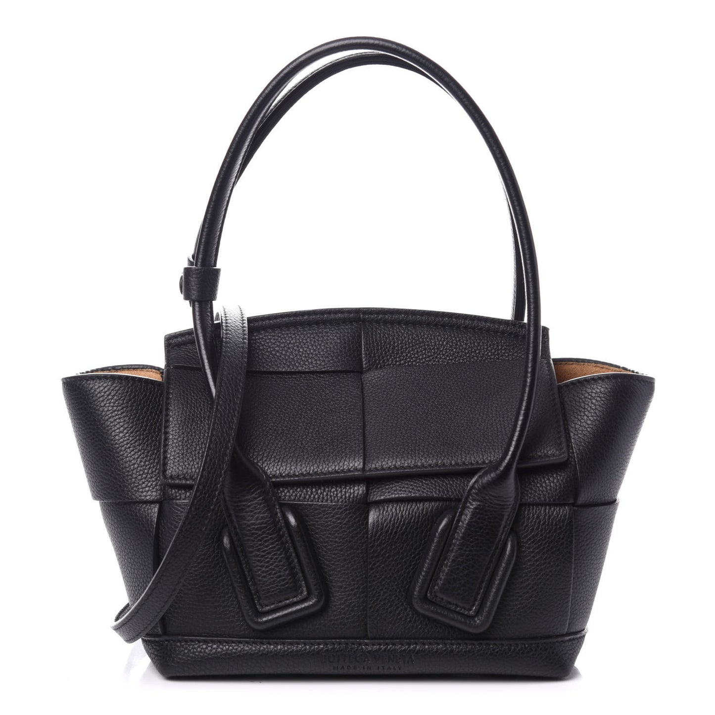 Grained Calfskin Mini Maxi Intrecciato Arco 33 Black