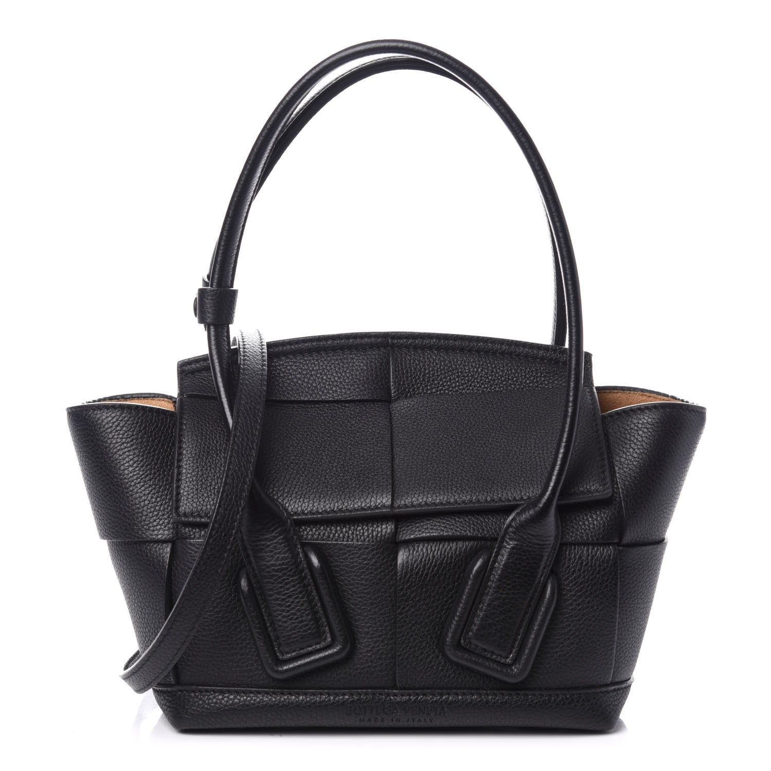 Bottega Veneta Grained Calfskin Mini Maxi Intrecciato Arco 33 Black 1 of 9