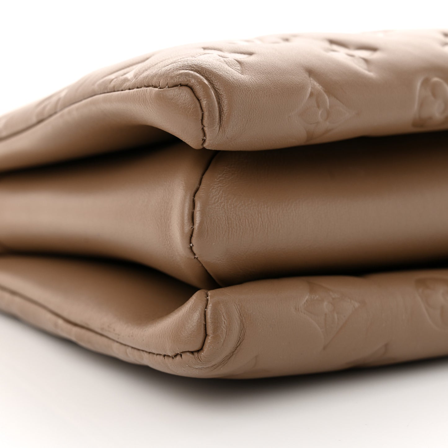 Lambskin Embossed Monogram Coussin PM Taupe