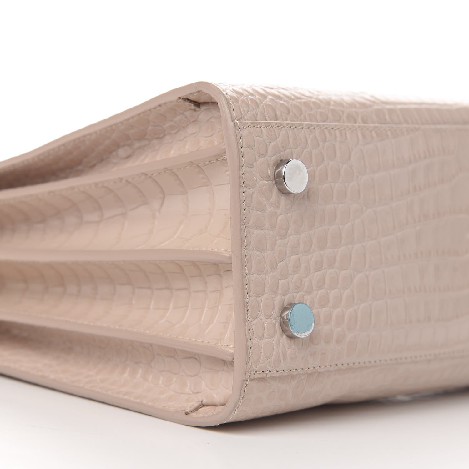 Saint Laurent Calfskin Crocodile Embossed Baby Sac De Jour Rose Antic 11 of 13