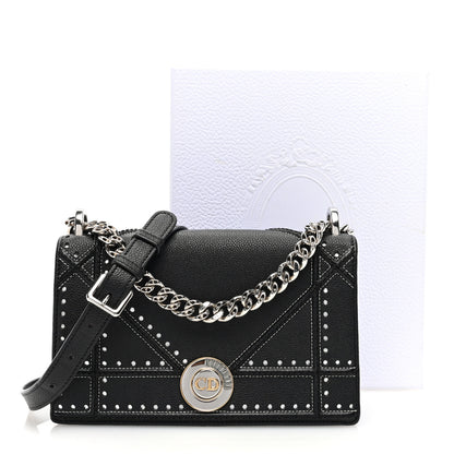 Christian Dior Grained Calfskin Perforated Diorama Flap Bag Black 10 of 10