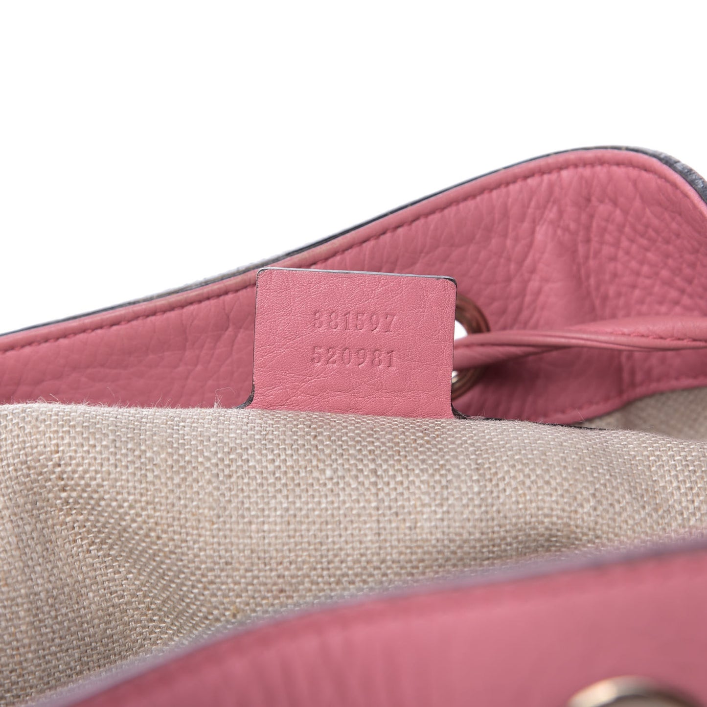 GG Monogram Calfskin Bucket Bag Pink