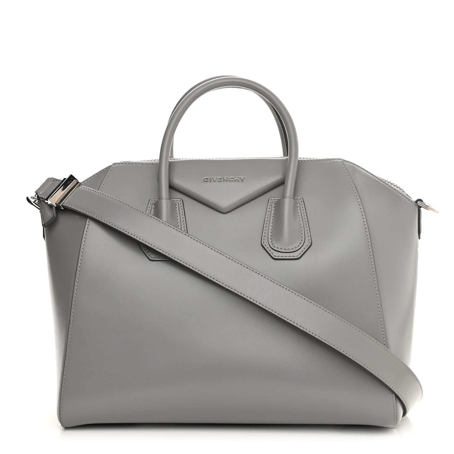 Givenchy Shiny Lord Calfskin Medium Antigona Pearl Grey 1 of 11