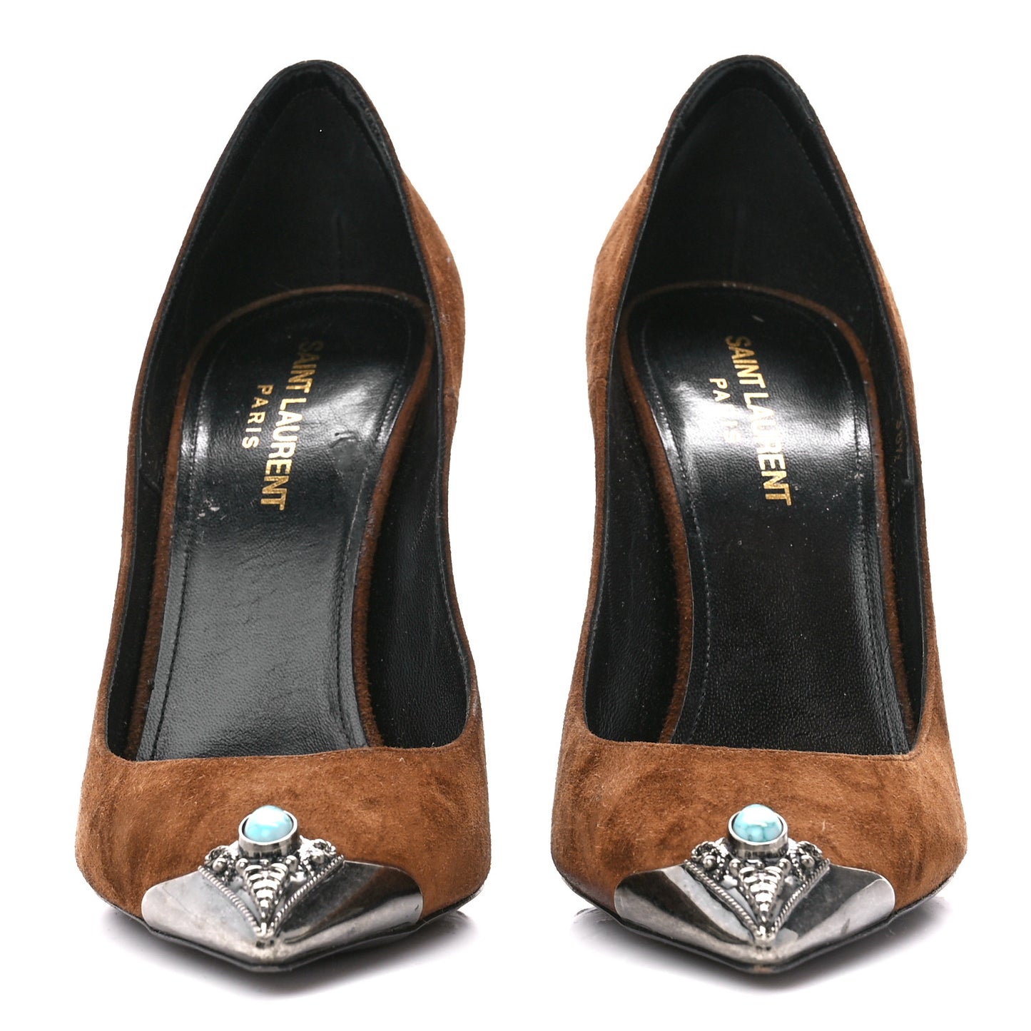 Suede Metal Tip Zoe 105 Pumps 38.5 Brown