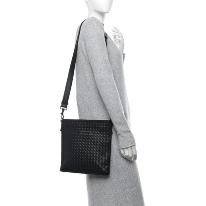Bottega Veneta Nappa Intrecciato VN Crossbody Messenger Bag Black 2 of 9