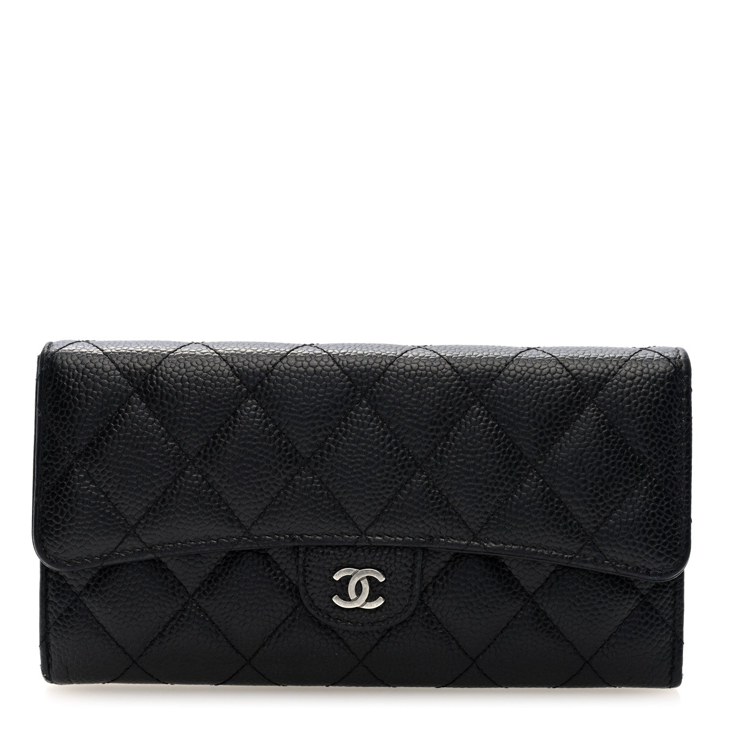 Chanel Caviar Quilted Large Gusset Flap Wallet Black 1 of 7