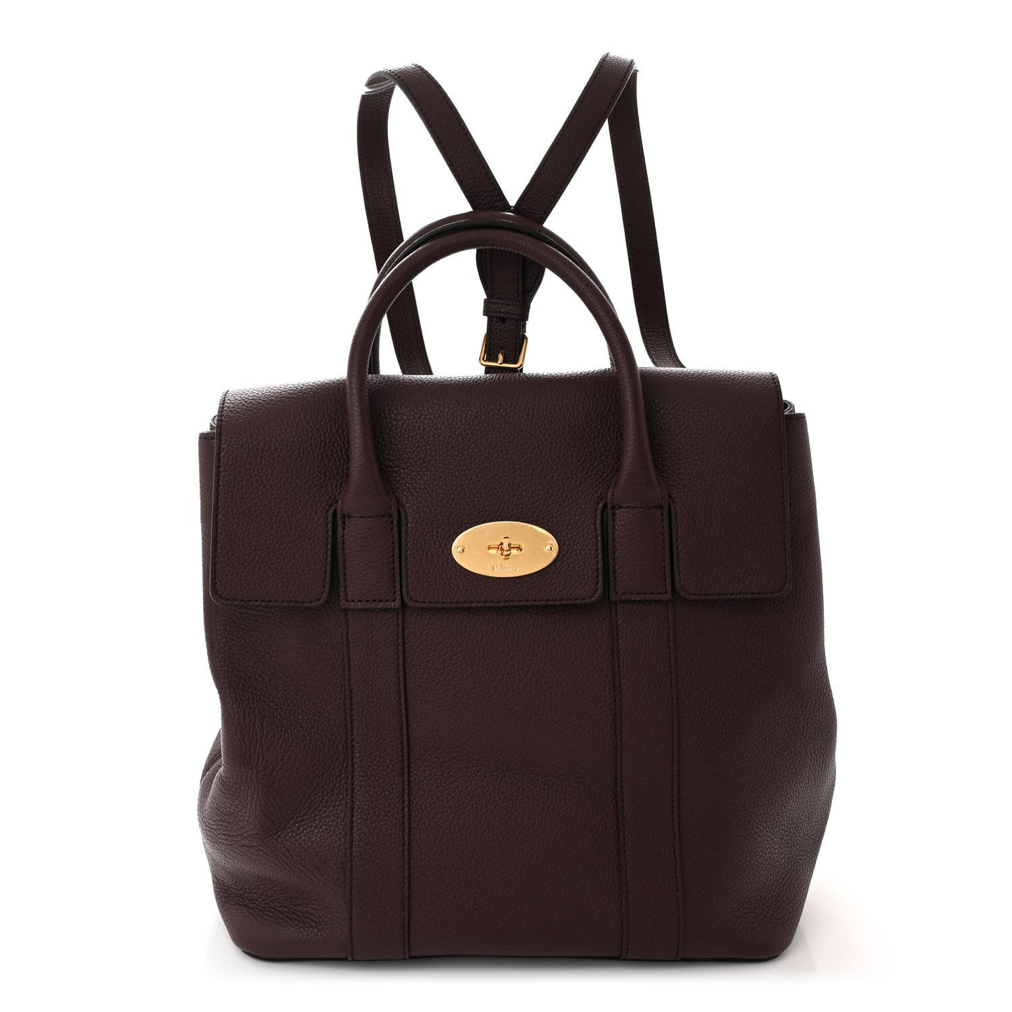 Classic Grain Calfskin Small Bayswater Backpack Oxblood