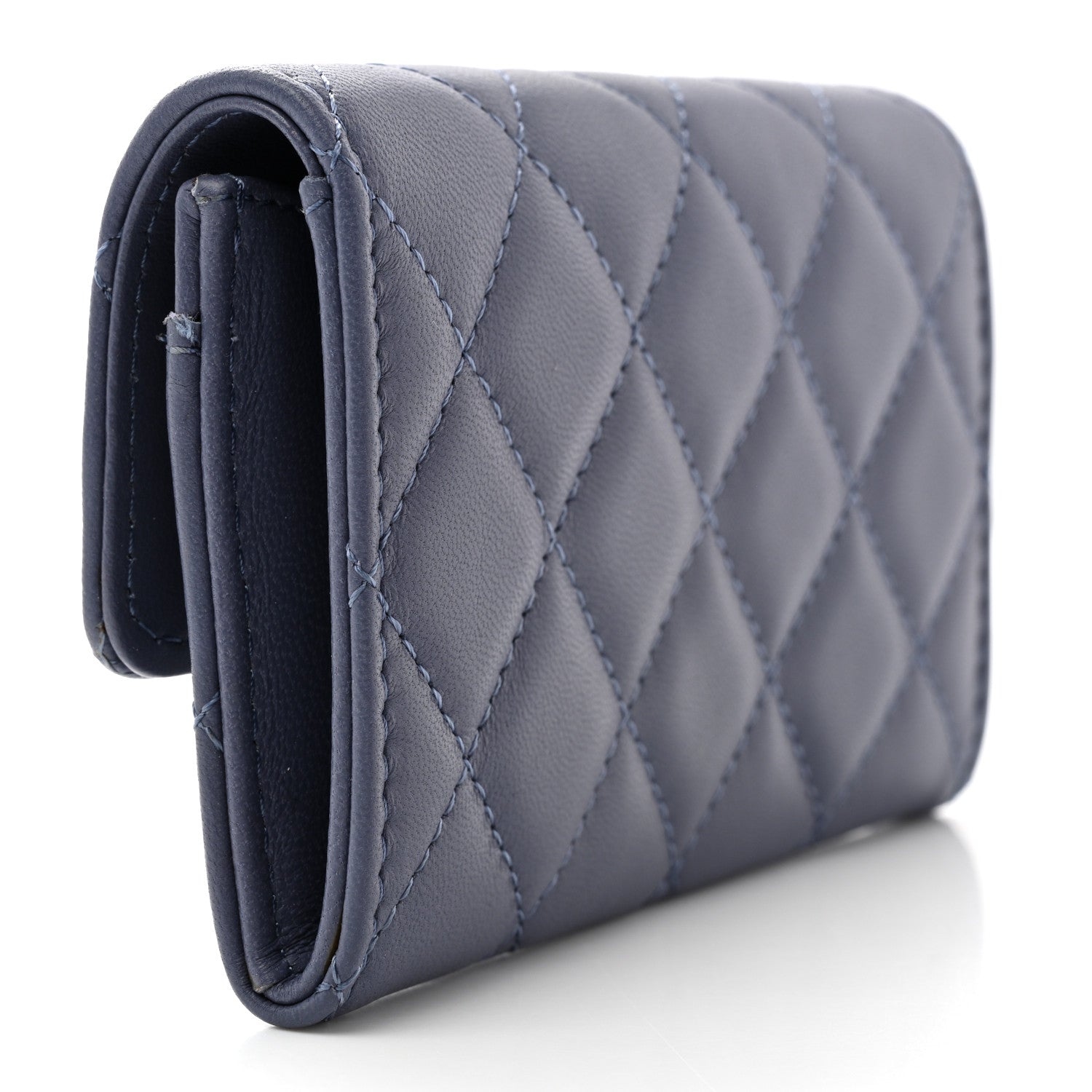 Chanel Lambskin Quilted Flap Card Holder Purple 3 of 11