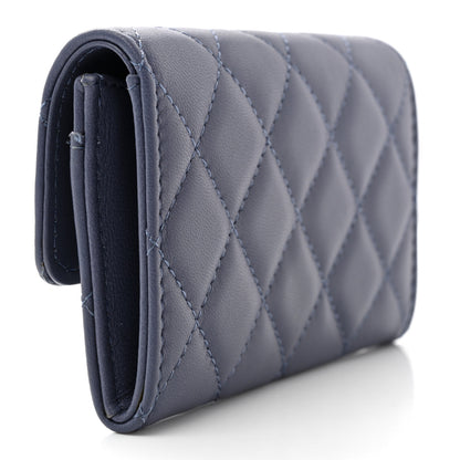 Chanel Lambskin Quilted Flap Card Holder Purple 3 of 11