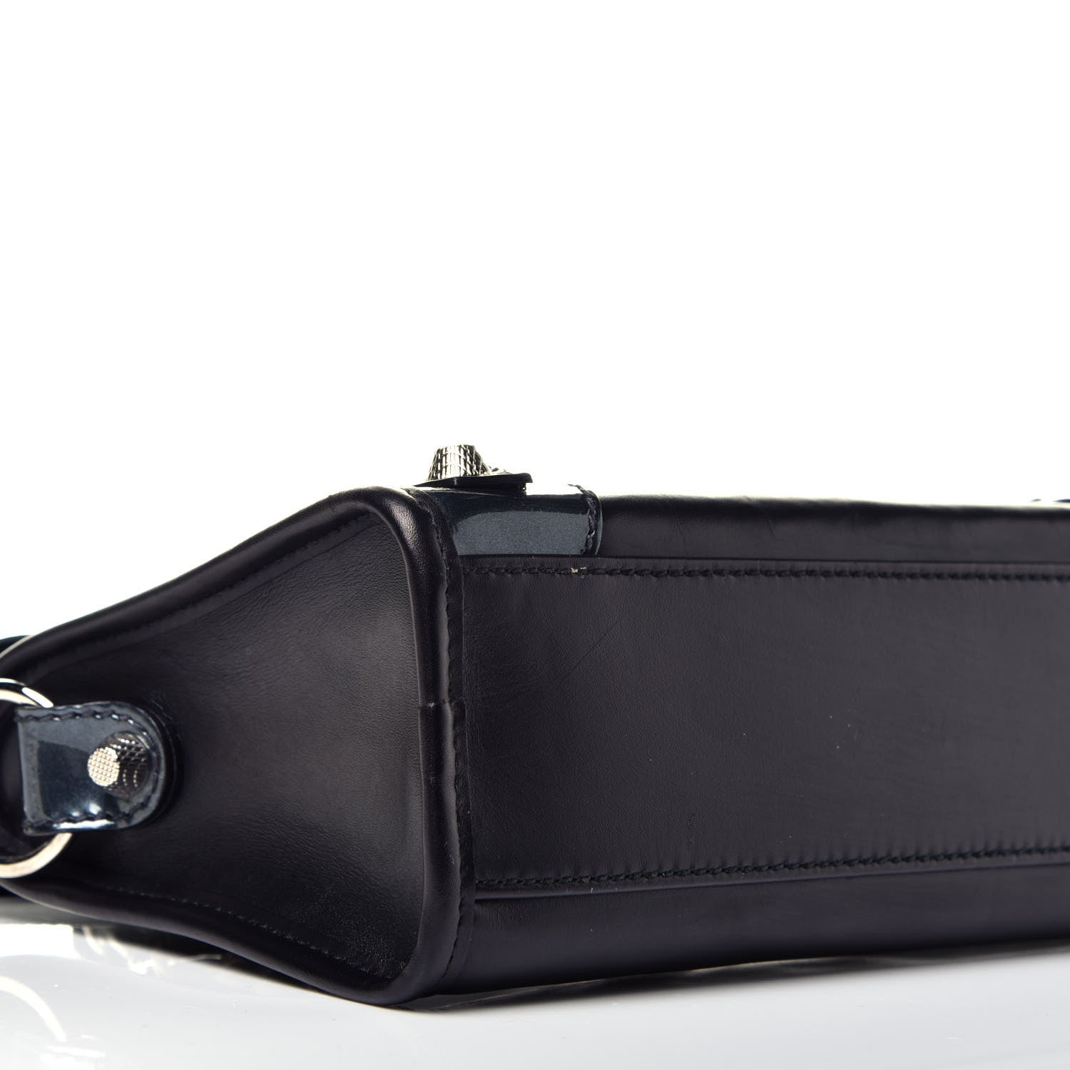 Balenciaga Smooth Calfskin Metallic Patent Giant 12 Silver Hardware Mini City Black Gris 7 of 8